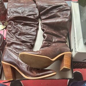 Brown heeled boots